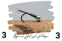 Load image into Gallery viewer, Nygren&#39;s Hot-Spot Metallic Green Perdigon Jig
