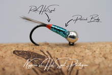 Load image into Gallery viewer, Nygren&#39;s Hot-Spot Peacock Perdigon Jig
