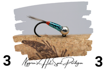 Load image into Gallery viewer, Nygren&#39;s Hot-Spot Peacock Perdigon Jig
