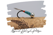 Load image into Gallery viewer, Nygren&#39;s Hot-Spot Peacock Perdigon Jig
